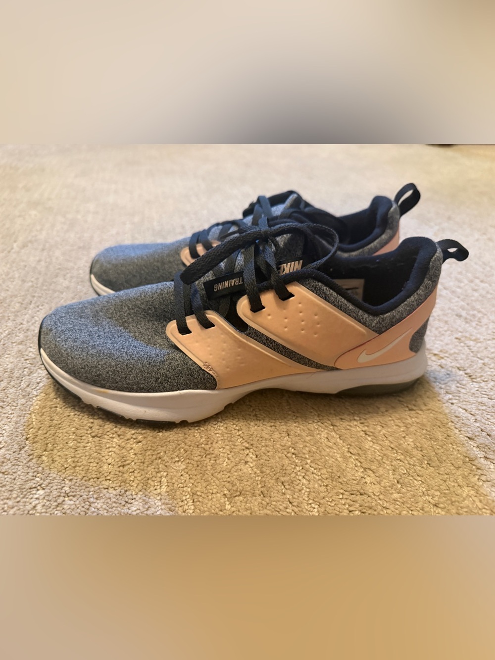 Nike Gray and Peach Athletic Sneakers